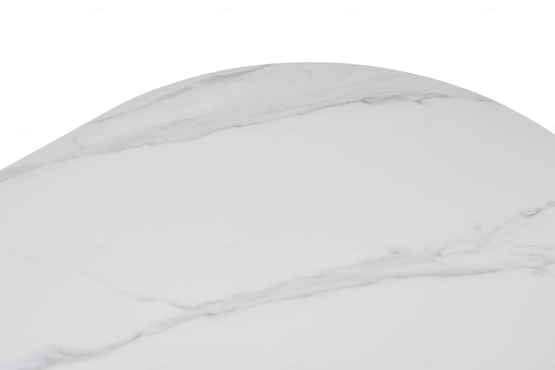 Bianca 200cm Oval Black & White Ceramic Marble Dining Table