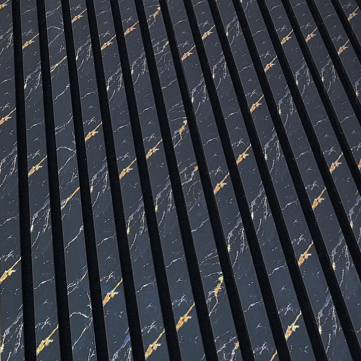 Black Gold Marble Acoustic Slatted Wall Panels Pack Of x4 240 x 60cm