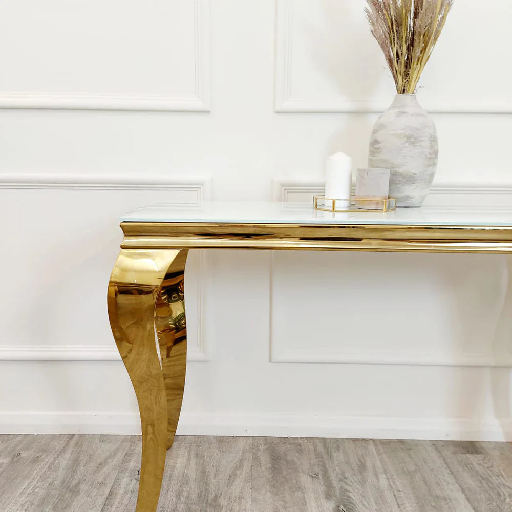 Louis Gold 120cm Ceramic Marble Console Table - 3 Colors