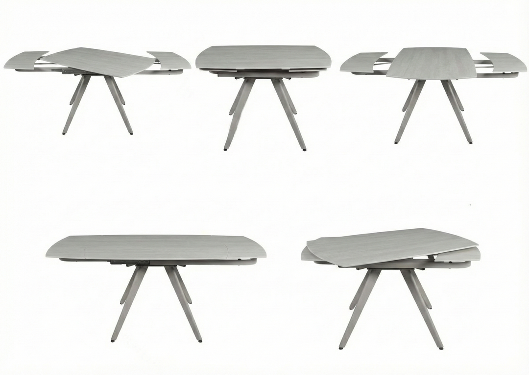 Cambridge 120-180cm Grey Ceramic Stone Swivel Extending Marble Dining Table