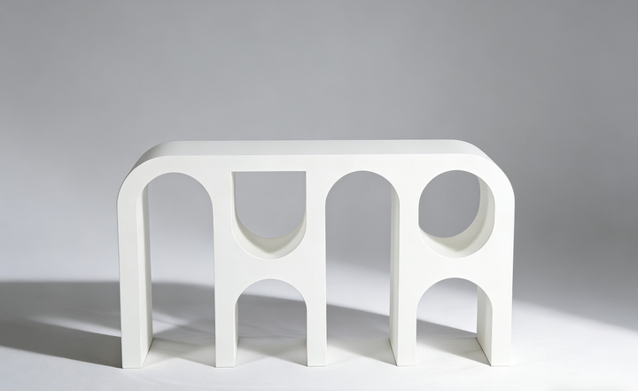 Capriana White Micro Cement Console Table