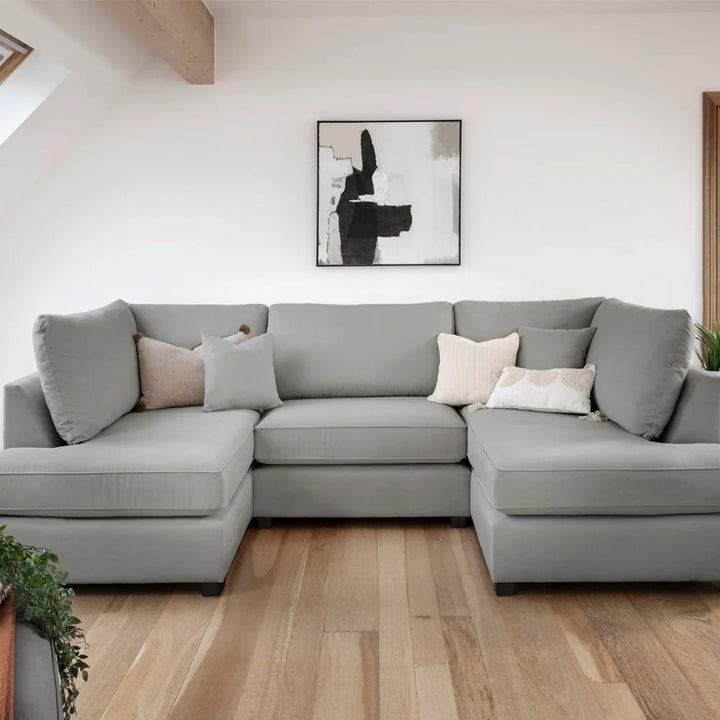 Carnaby Sofa Grey Fabric U Shape Corner Sofa