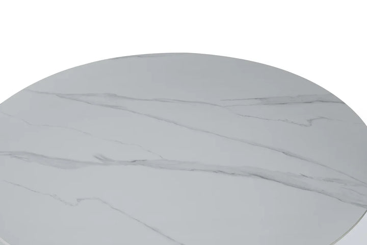 Casa Round 120cm Black & White Ceramic Marble Dining Table