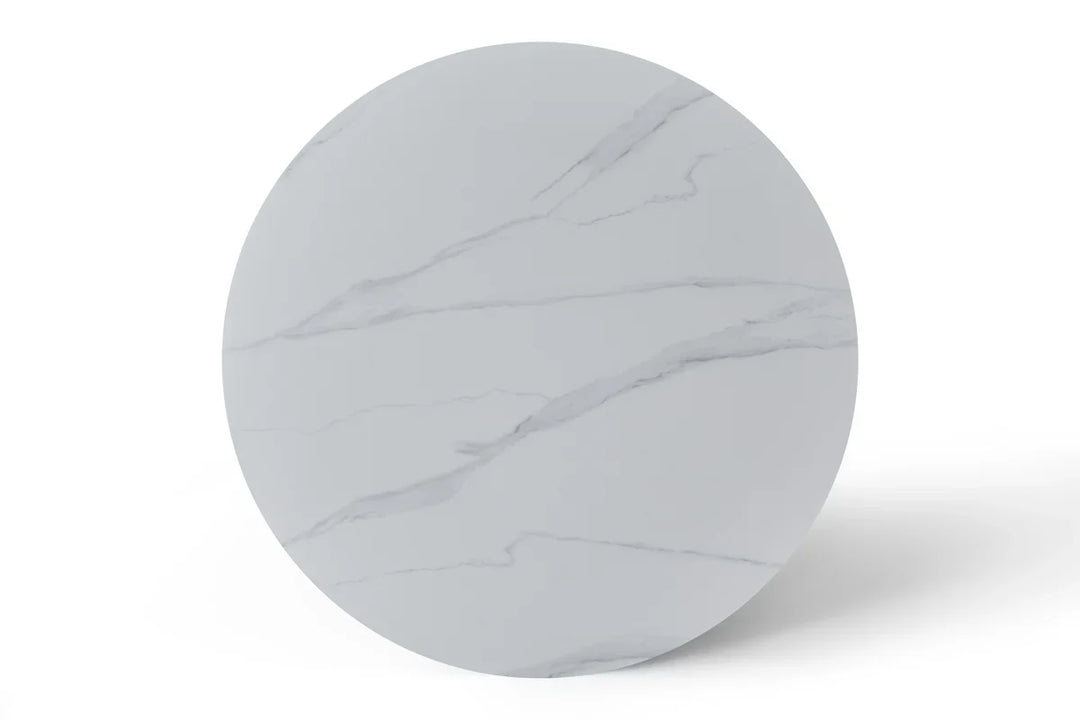 Casa Round 120cm Black & White Ceramic Marble Dining Table