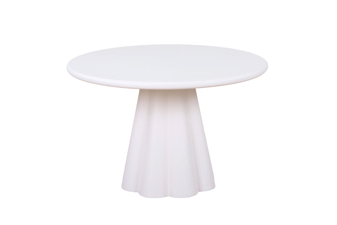 Casadira 120cm Round White Micro Cement Dining Table