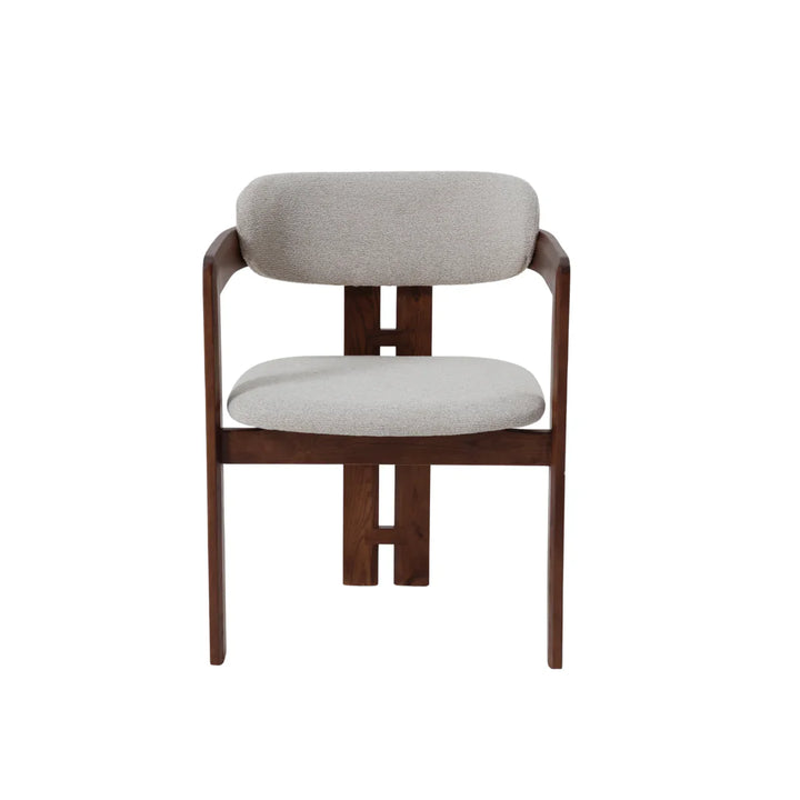 Serene 160-240cm Italian Walnut & Pandora Vendome Ceramic Marble Side Extending Dining Table With Clara Walnut Wooden Dining Chairs