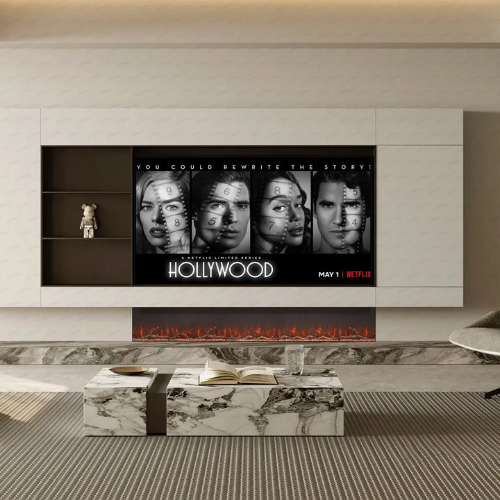 50 Inch HD 2024 Panoramic Slim Line Glass Front Borderless UHD Electric Fire HD+ 3D Effect