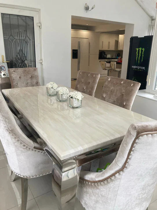 Arianna 200cm Marble & GOLD Legs Dining Table