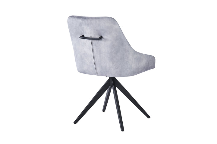 Giorgio Swivel Velvet Dining Chairs With Black Metal Base in 3 Colours - Pairs