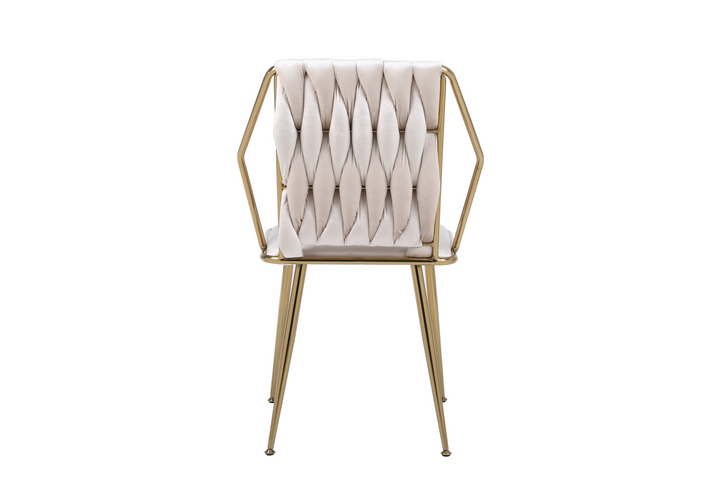 Daisy Cream & Gold Velvet Dining Chair Gold Legs
