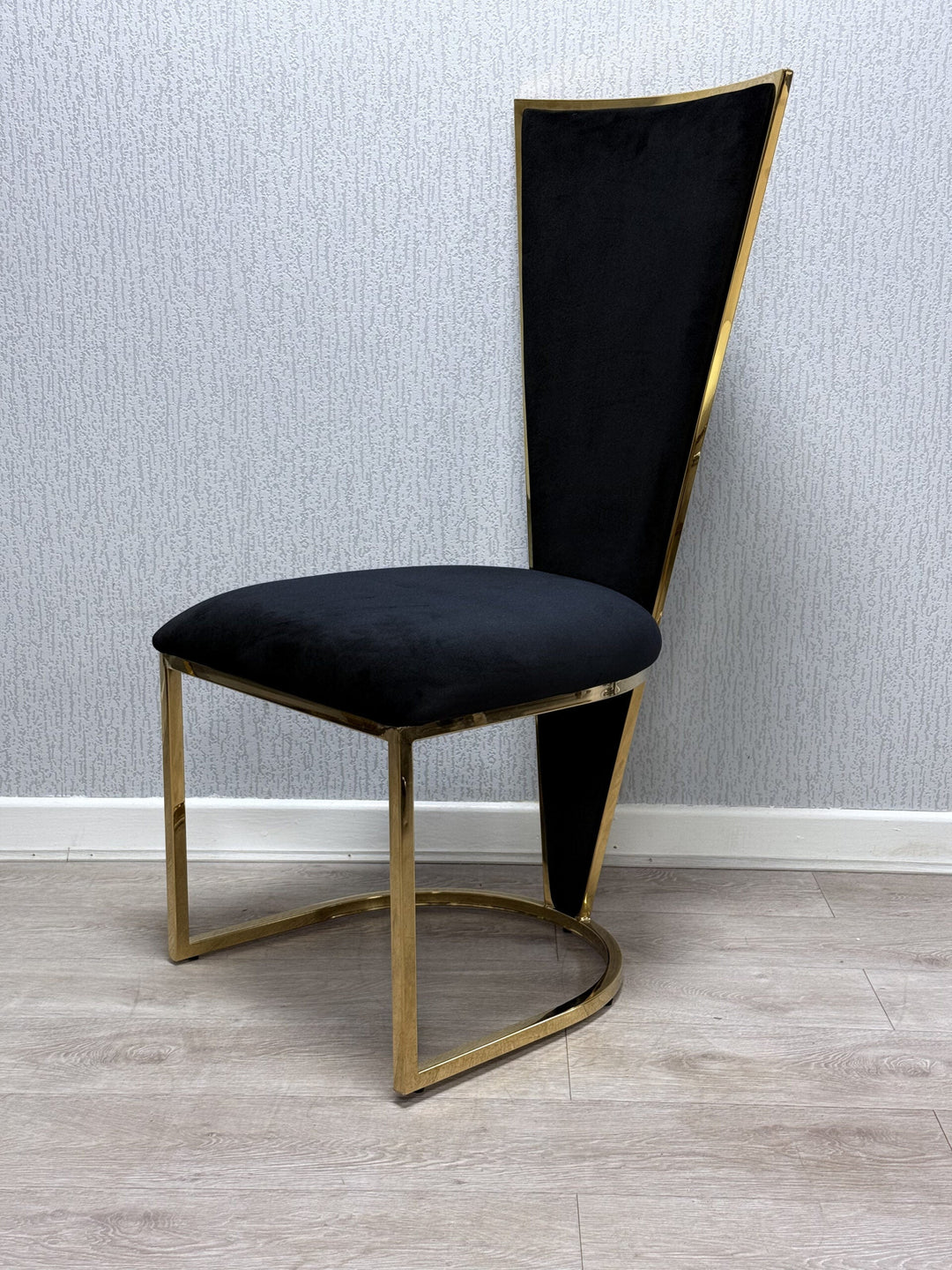 Louis Marble & Gold Dining Table With Florence High Back Velvet Chairs