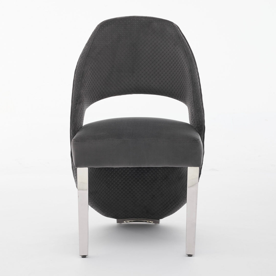 Louis Marble & Chrome Dining Table With Santos Curve Velvet Chairs