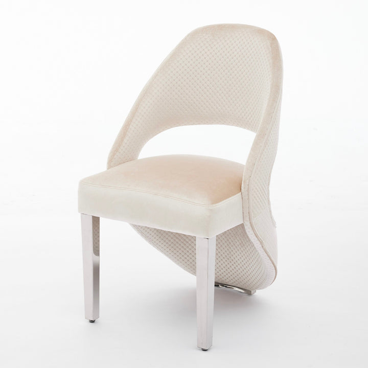 Louis Marble & Chrome Dining Table With Santos Curve Velvet Chairs
