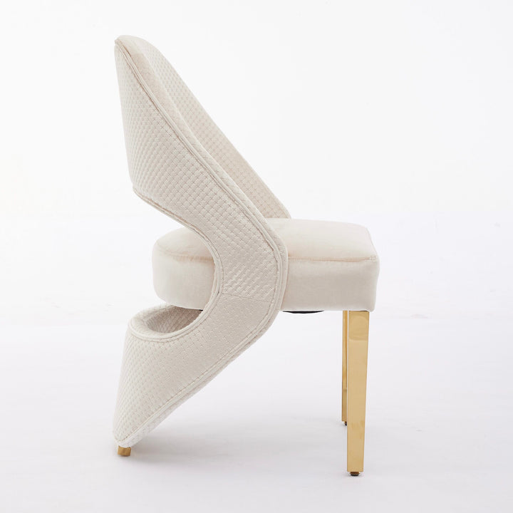 Elina 180cm Gold Dining Table With Santos Velvet Gold Chairs