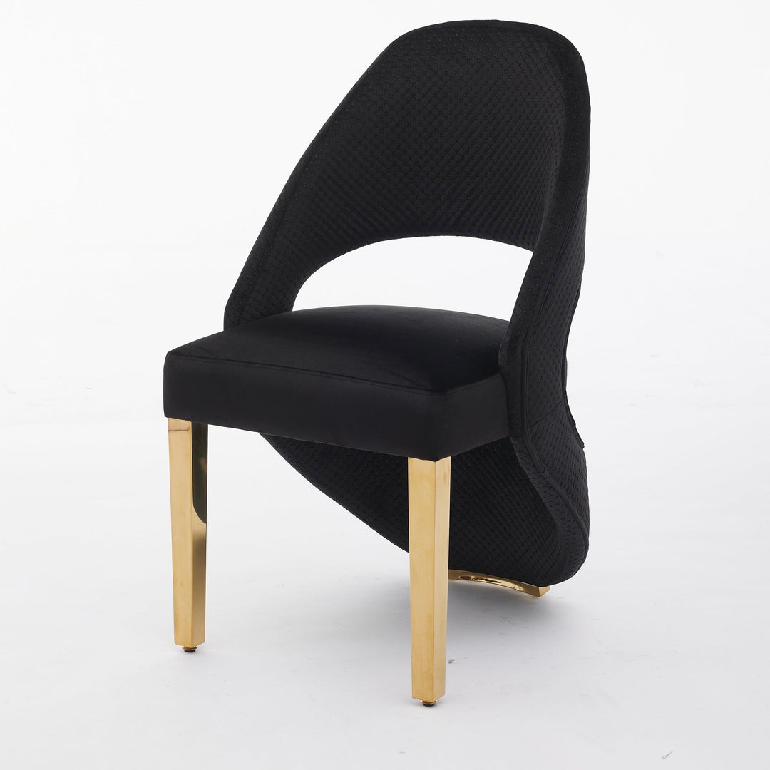 Arianna 160cm Marble & Gold Dining Table With Santos Curve Velvet Chairs Gold Legs