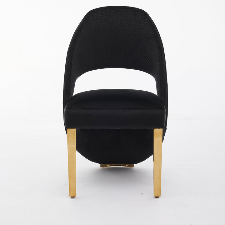 Elina 180cm Gold Dining Table With Santos Velvet Gold Chairs