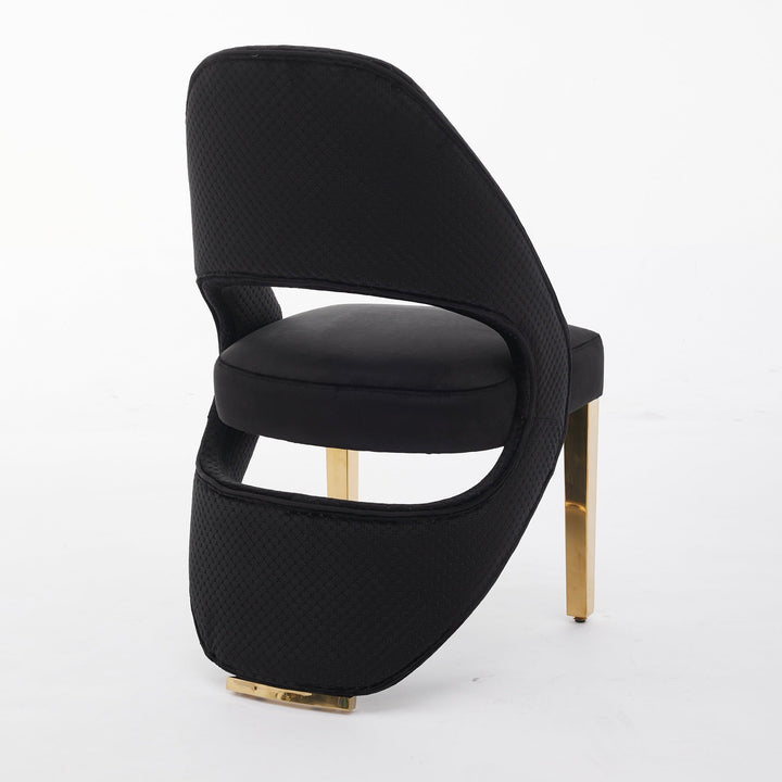 Arianna Marble & Gold Dining Table With Santos Curve Velvet Chairs Gold Legs
