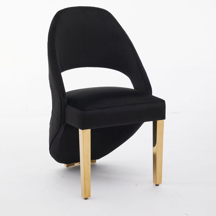 Arianna 160cm Marble & Gold Dining Table With Santos Curve Velvet Chairs Gold Legs