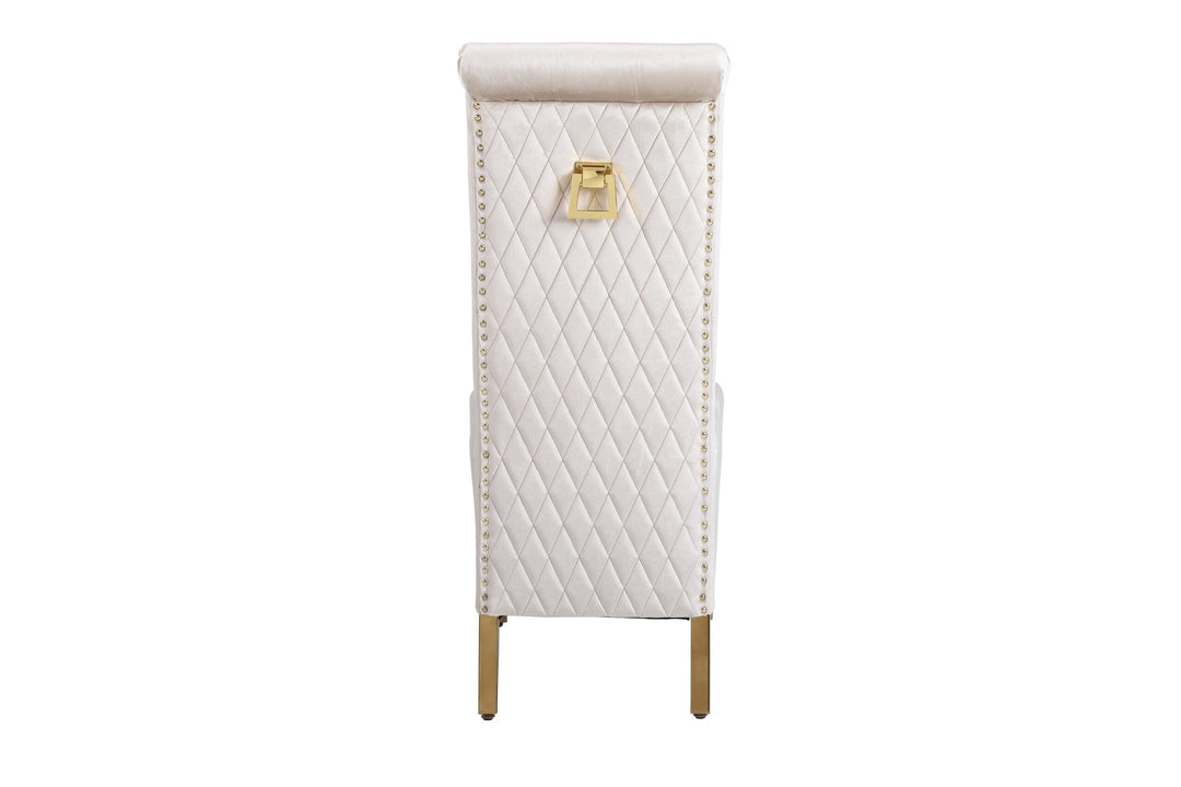Elina 180cm Gold Dining Table With Lucy Gold Ring Velvet Chairs