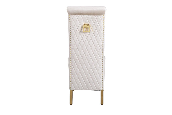 Elina 180cm Gold Dining Table With Lucy Gold Ring Velvet Chairs