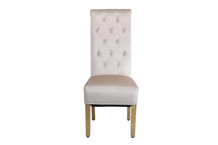 Elina 180cm Gold Dining Table With Lucy Gold Ring Velvet Chairs