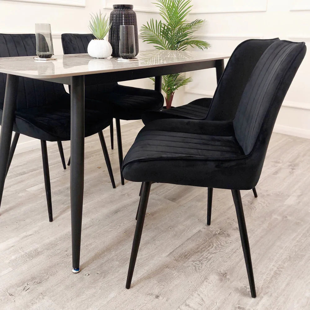 Dido Luxury Plush Velvet Dining Chair - 6 Colours-Esme Furnishings