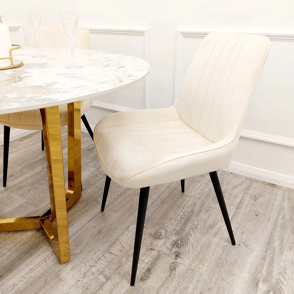 Dido Luxury Plush Velvet Dining Chair - 6 Colours-Esme Furnishings