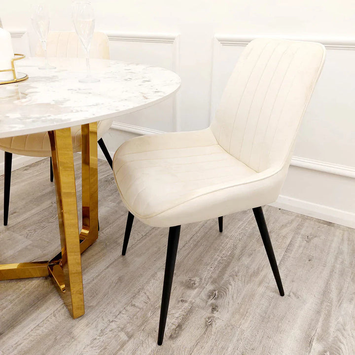 Dido Luxury Plush Velvet Dining Chair - 6 Colours-Esme Furnishings