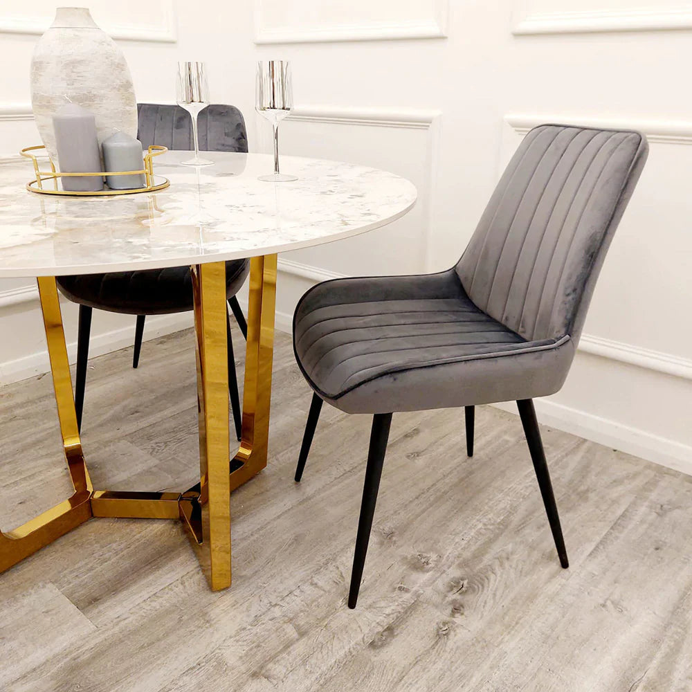 Dido Luxury Plush Velvet Dining Chair - 6 Colours-Esme Furnishings