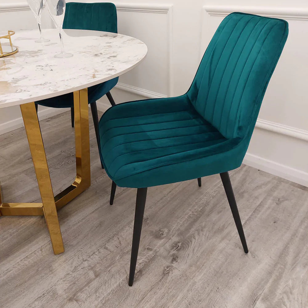 Dido Luxury Plush Velvet Dining Chair - 6 Colours-Esme Furnishings