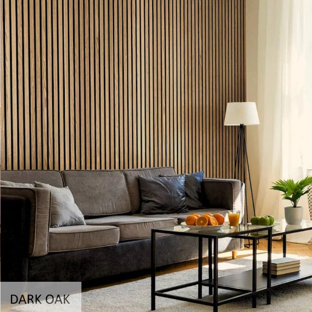 Acoustic Slatted Wall Panel 240cm x 60cm - Range of Colours