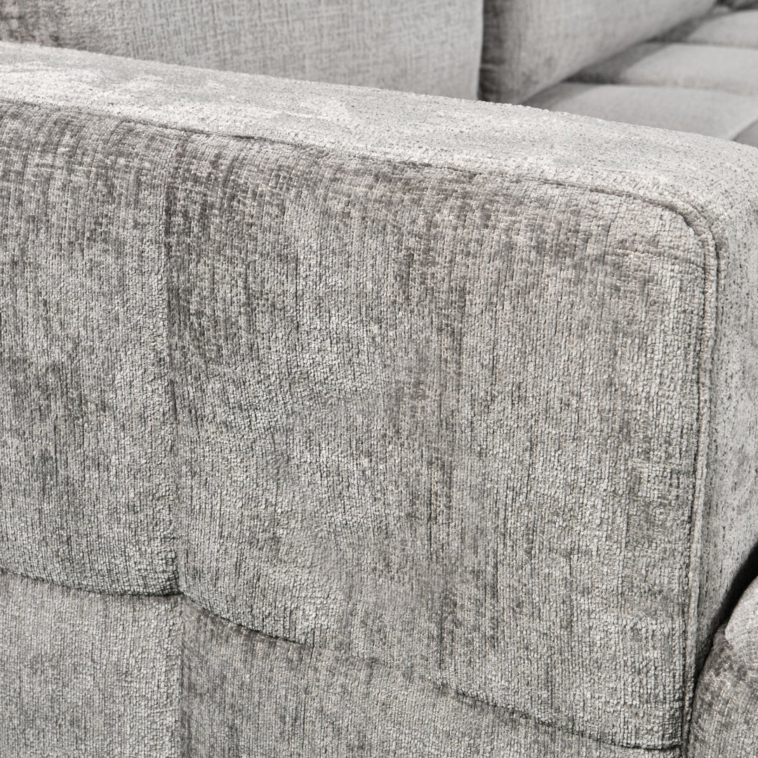 Sena Large Grey Plush Velvet Luxury U Shape Sofabed Sofa