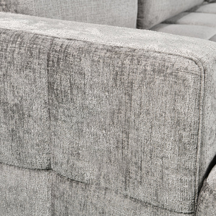 Sena Large Grey Plush Velvet Luxury U Shape Sofabed Sofa