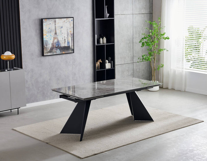 Chicago 180-260CM Ceramic Marble Grey Extending Dining Table