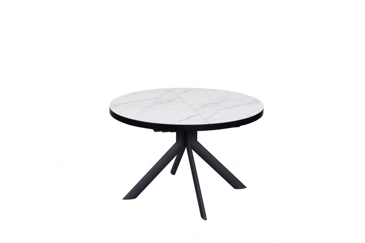 Danello 120-160cm Oval Round White Ceramic Marble Dining Table