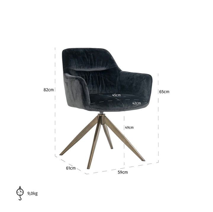 Richmond Interiors Aline Swivel Chair in Khaki Velvet