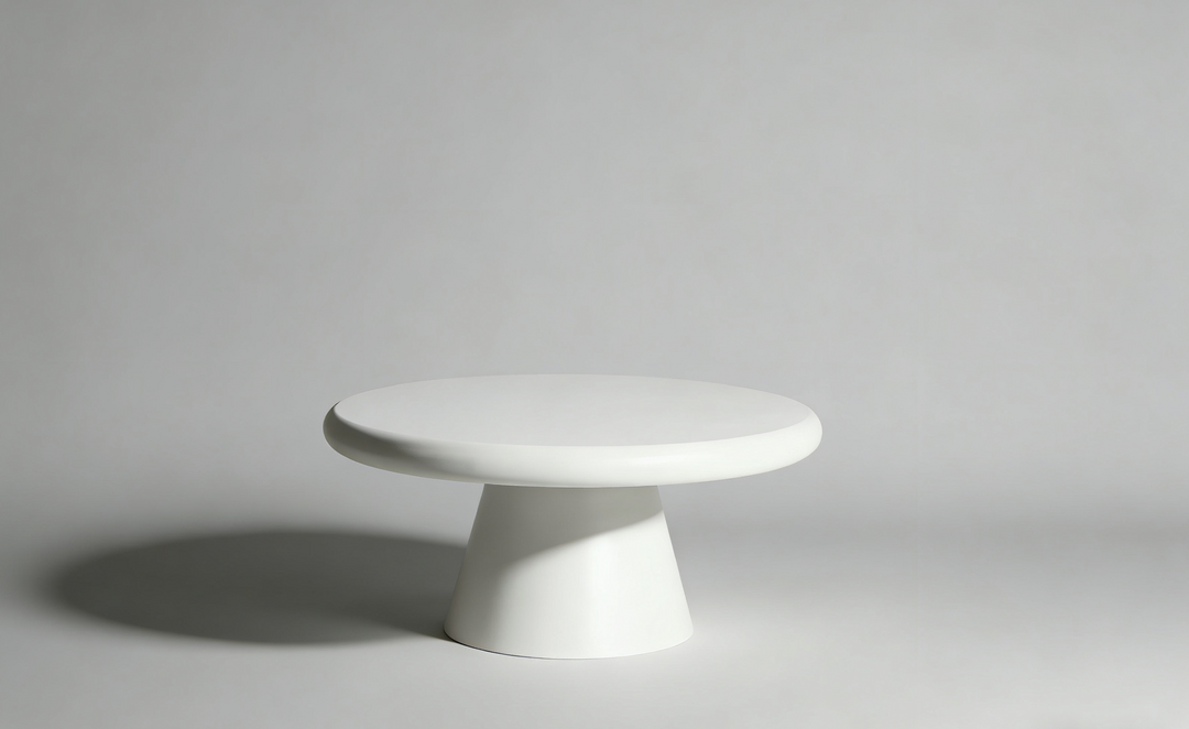 Emilia White Micro Cement Set of 2 Round Tables