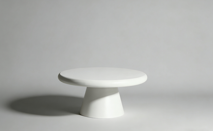 Emilia White Micro Cement Set of 2 Round Tables
