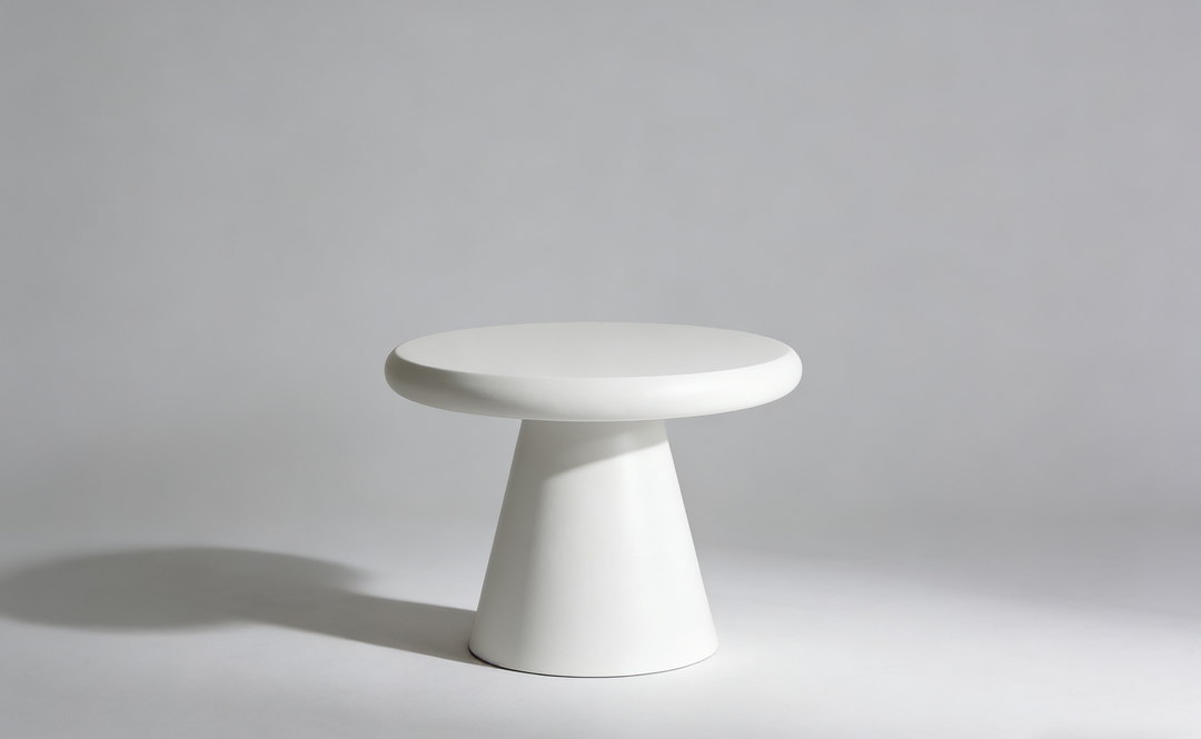 Emilia White Micro Cement Set of 2 Round Tables