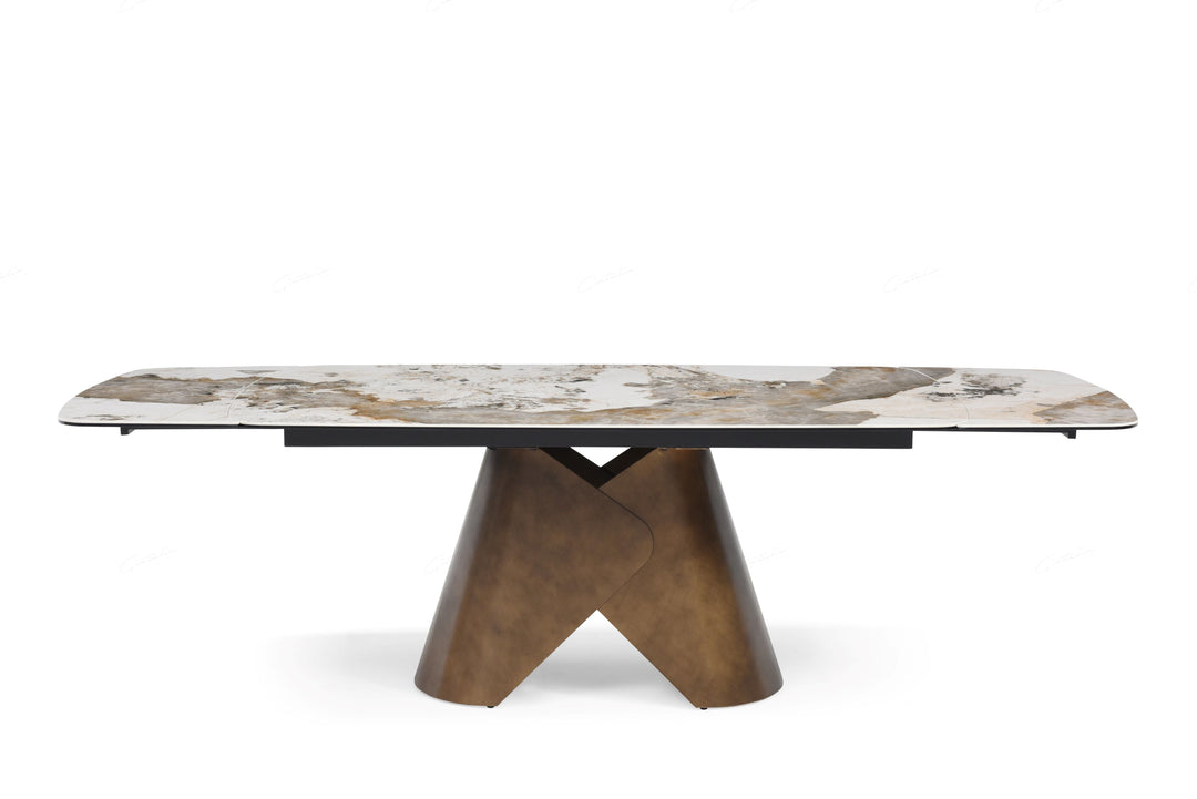 Feretti 180-260cm Italian Pandora Ceramic Marble Side Extending Dining Table
