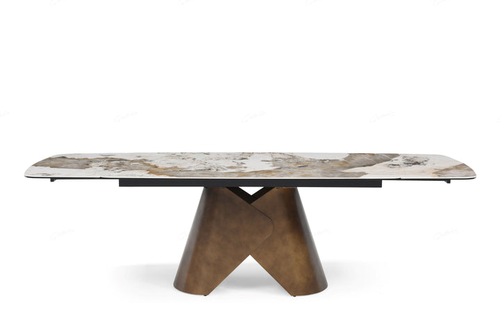 Feretti 180-260cm Italian Pandora Ceramic Marble Side Extending Dining Table