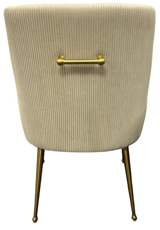 Milan Gold Handle Knocker Plush Velvet Dining Chair Gold Legs In 2 Colours