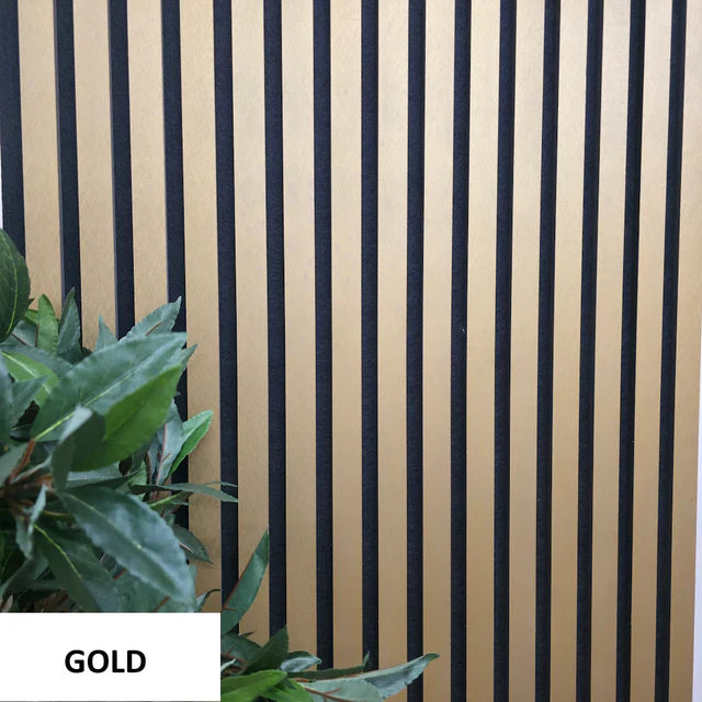 Acoustic Slatted Wall Panel 240cm x 60cm - Range of Colours