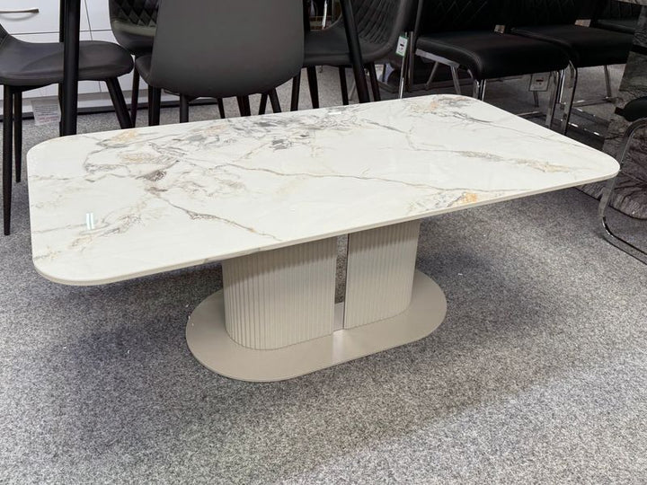 Sydney Cream Ceramic Marble Coffee Table