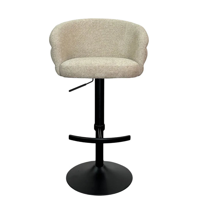 Richmond Interiors Nikki Biscotti Chenille Swivel Bar Stool