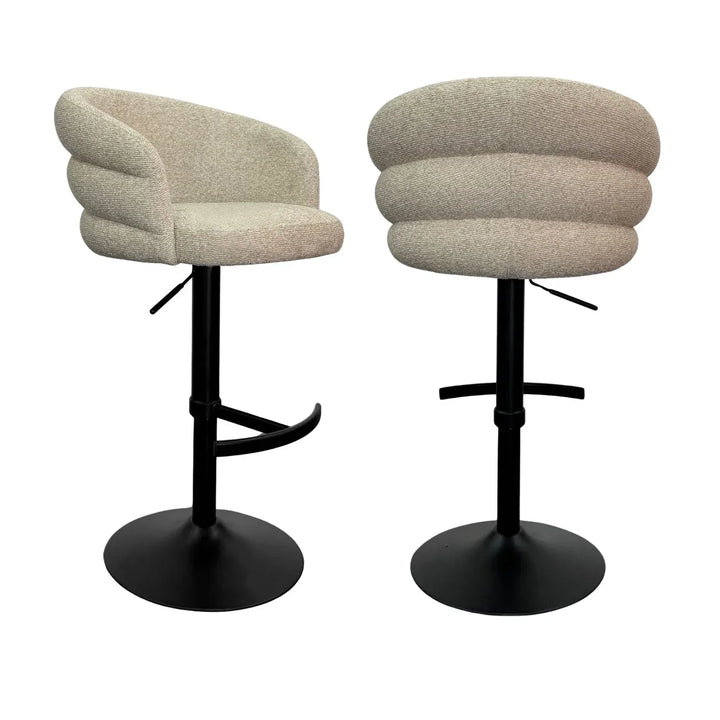 Richmond Interiors Nikki Biscotti Chenille Swivel Bar Stool