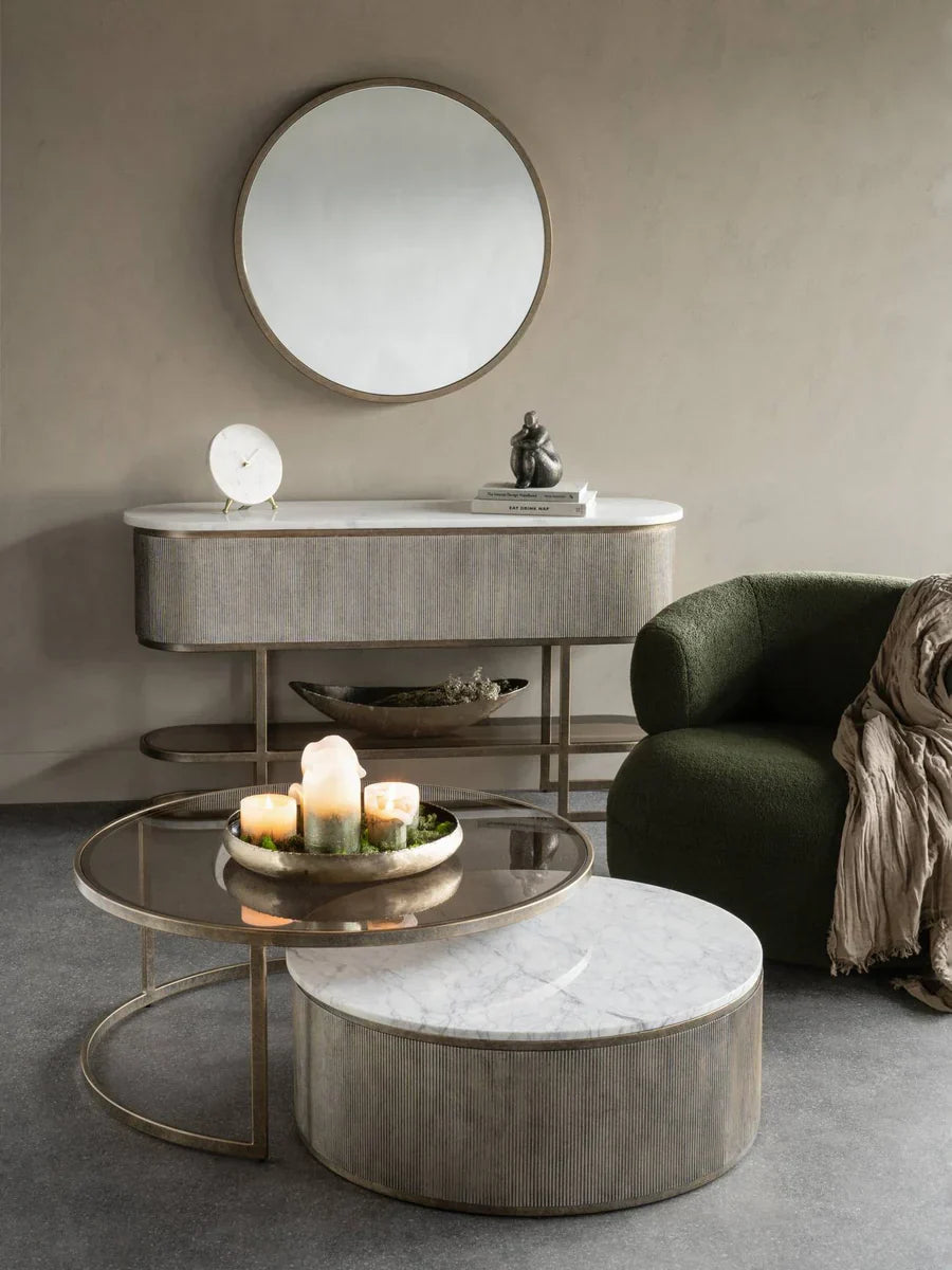 Libra Interiors Belvedere Aged Gold Console Table