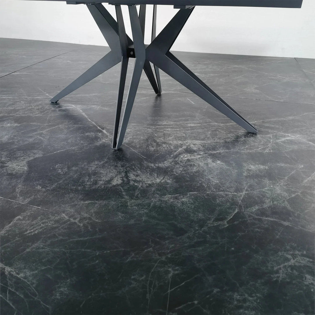 Nova 160-200cm White/Gold Ceramic Marble Extending Dining Table