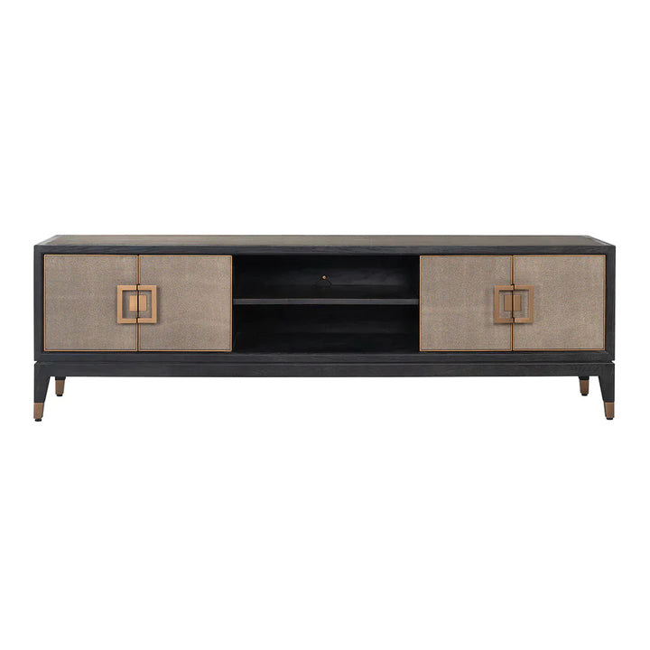 Richmond Interiors Bloomville Shagreen Faux Leather 4 Door TV Unit