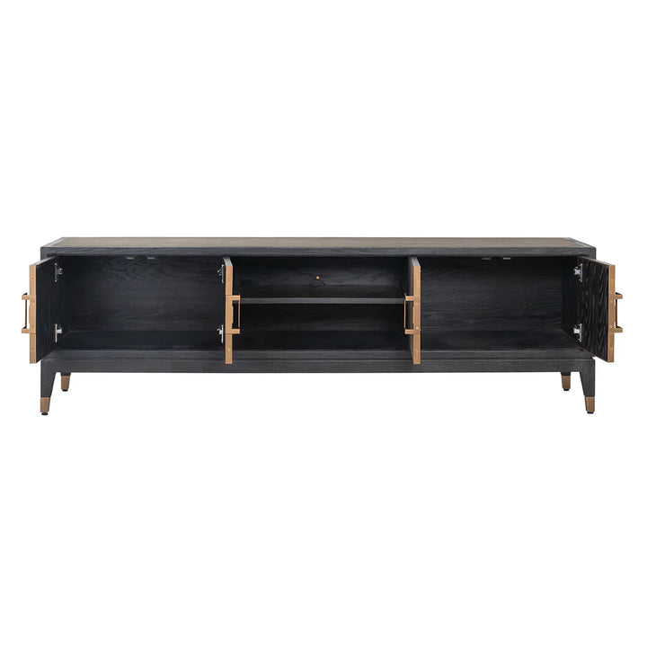 Richmond Interiors Bloomville Shagreen Faux Leather 4 Door TV Unit